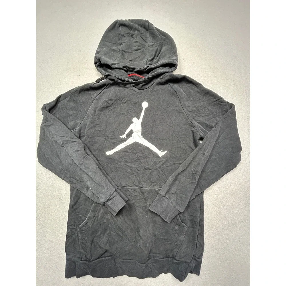 Jordan Jumpman Pullover Hoodie Cotton Polyester Black S Mens
